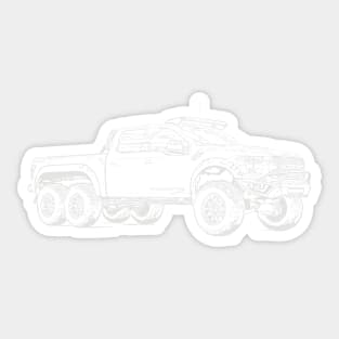 VelociRaptor Truck Wireframe White Sticker